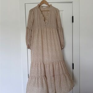 Carly Jean Los Angeles Cream Floral Maxi Dress